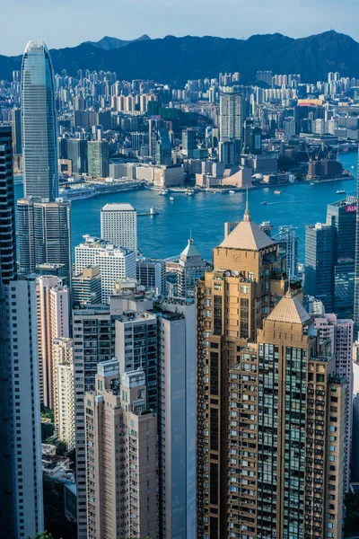 Hong Kong Bay centrum panoramę gród — Zdjęcie stockowe