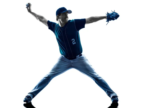 Om baseball jucător siluetă izolat — Fotografie, imagine de stoc