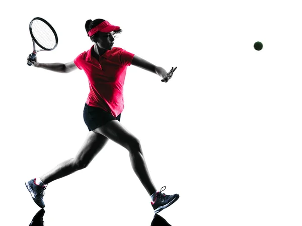 Femme joueuse de tennis tristesse silhouette — Photo