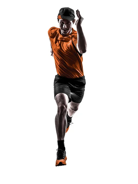 Man runner jogger running jogging silhouette — Stock Photo, Image