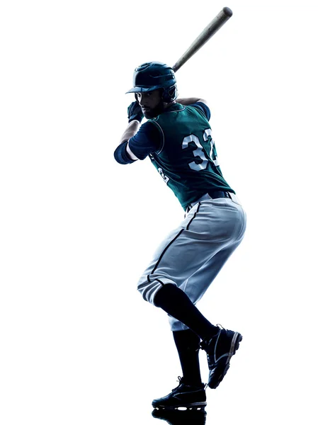 Uomo baseball giocatore silhouette isolato — Foto Stock