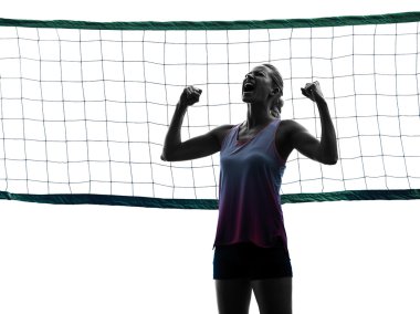 kadın voleybol oyuncular izole siluet