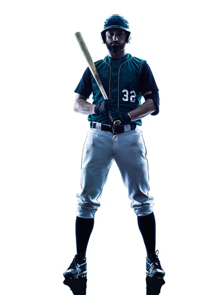 Man baseball player silhouette isolated — Stock Photo, Image