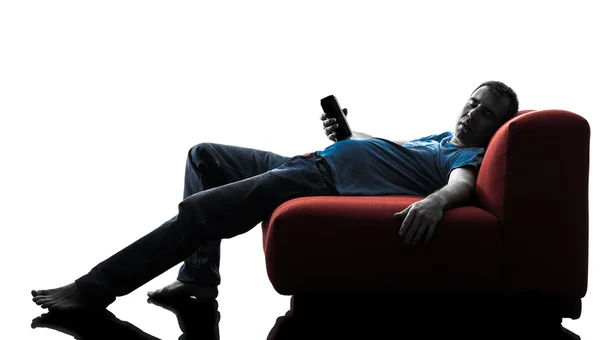 Чоловік диван диван п'яний спить — стокове фото