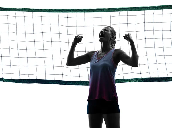 Volleyballerinnen isoliert Silhouette — Stockfoto