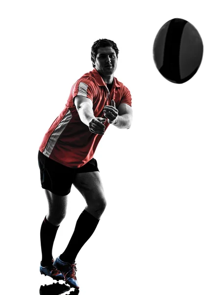 Rugby hombre jugador silueta —  Fotos de Stock