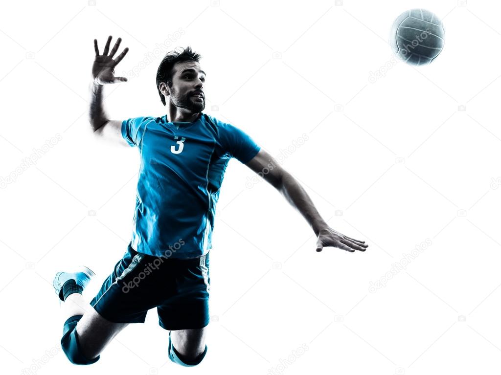 man volleyball  jumping silhouette