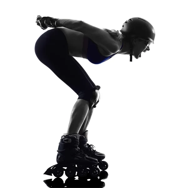 Woman in roller skates  silhouette — Stock Photo, Image