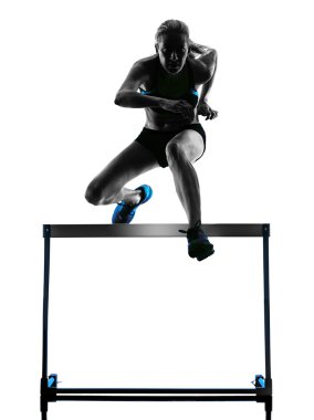 woman hurdlers  hurdling  silhouette clipart