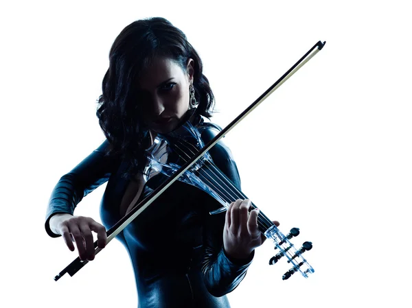 Violinist woman slihouette isolated — Stock Photo, Image