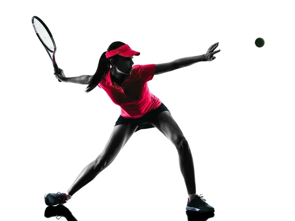 Femme joueuse de tennis tristesse silhouette — Photo