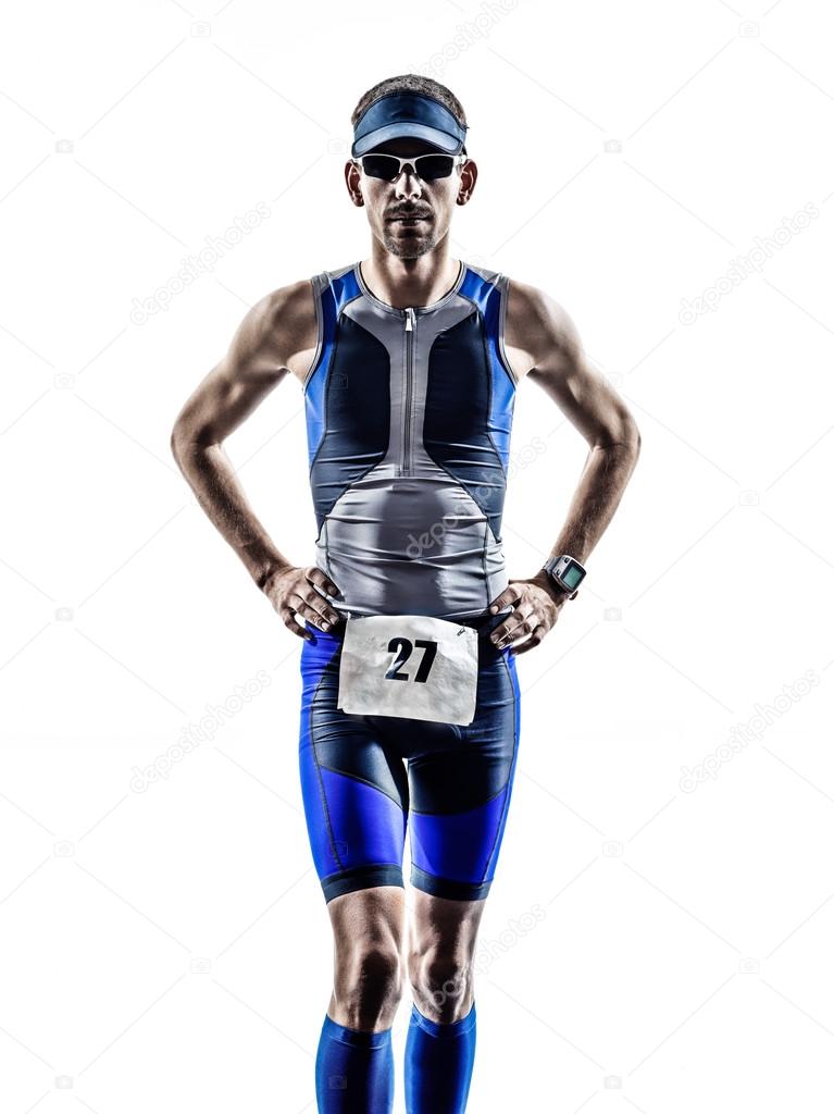 man triathlon ironman athlete runners running