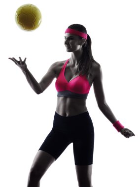 kadın plaj voleybolu Top oyuncu siluet