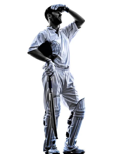 Cricket-Spieler Batsman Silhouette — Stockfoto