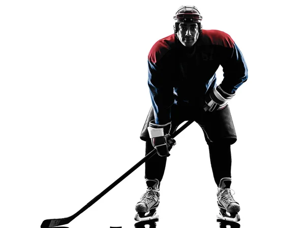 Ice hockey man player silhouette — Stock Photo, Image