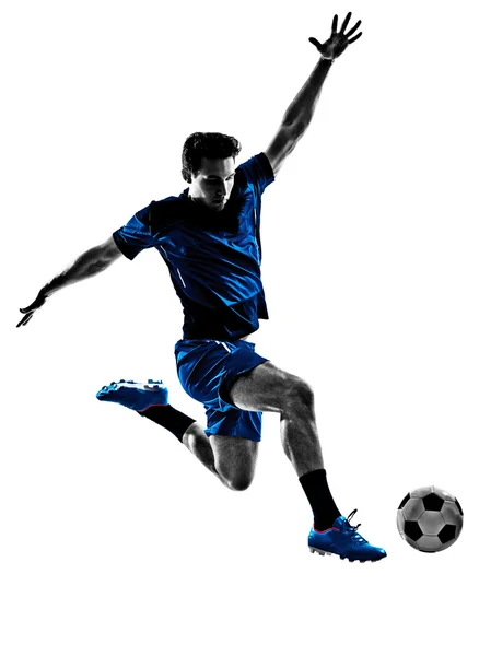 Włoska piłka nożna gracz mężczyzna sylwetka — Zdjęcie stockowe
