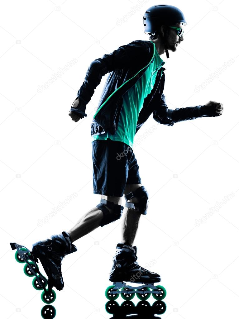 man Roller Skater inline  Rollerblading silhouette