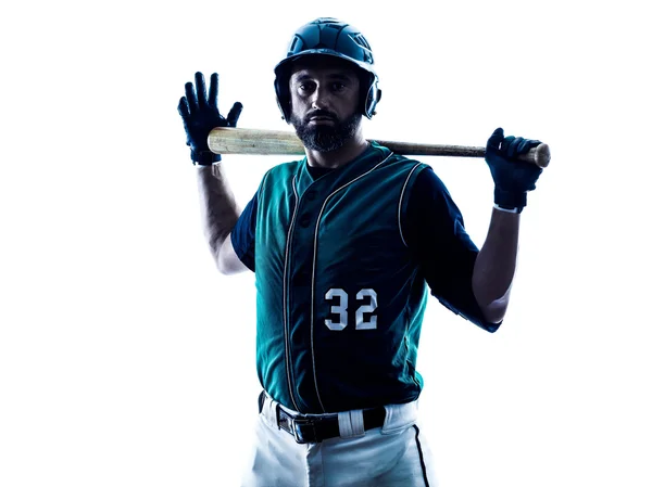 Man baseball player silhouette isolated — Stock Photo, Image