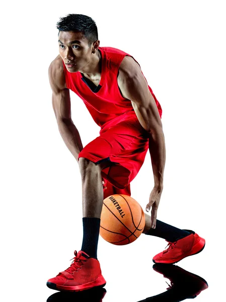 Pemain basket mengisolasi siluet — Stok Foto