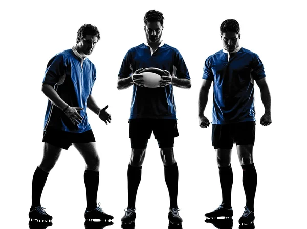 Rugby mannen spelers silhouet — Stockfoto