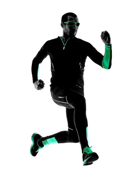 Man loper uitgevoerd joggen jogger silhouet — Stockfoto