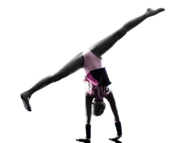 Rhythmic Gymnastics  little girl silhouette clipart