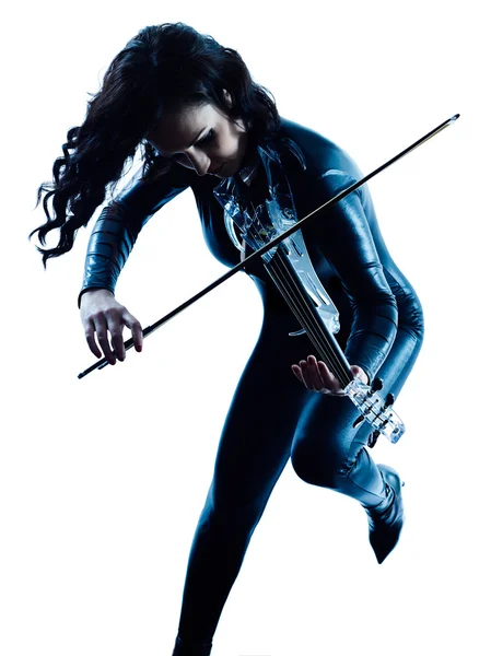 Violinist woman slihouette isolated — Stock Photo, Image