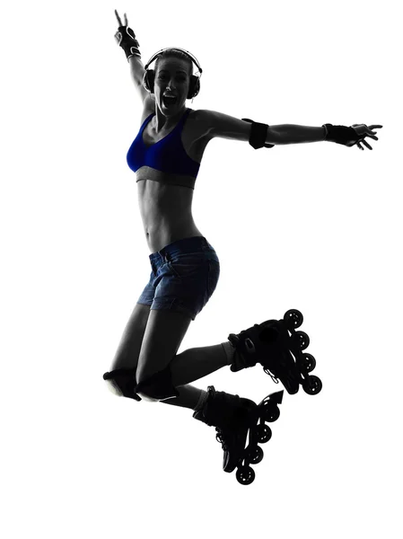 Woman in roller skates  silhouette — Stock Photo, Image