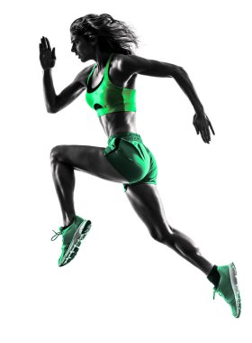 siluet jogging jogging yapan çalışan kadın runner