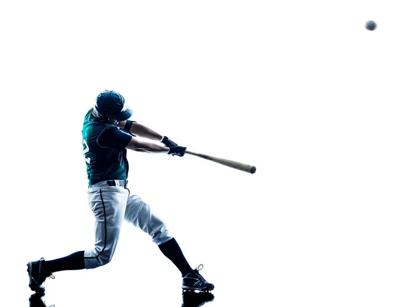 Man baseball player silhouette isolated — Stock Photo, Image