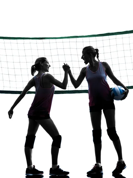 Mujeres jugadores de voleibol silueta aislada — Foto de Stock