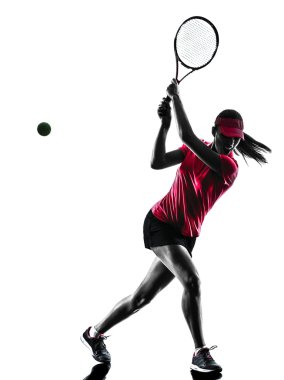 kadın tenis oyuncu üzüntü siluet