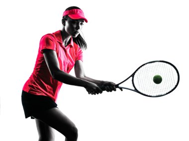 kadın tenis oyuncu üzüntü siluet