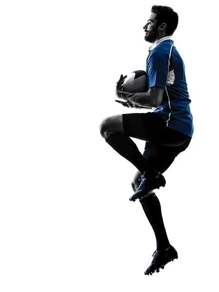 Rugby adam oyuncu siluet — Stok fotoğraf