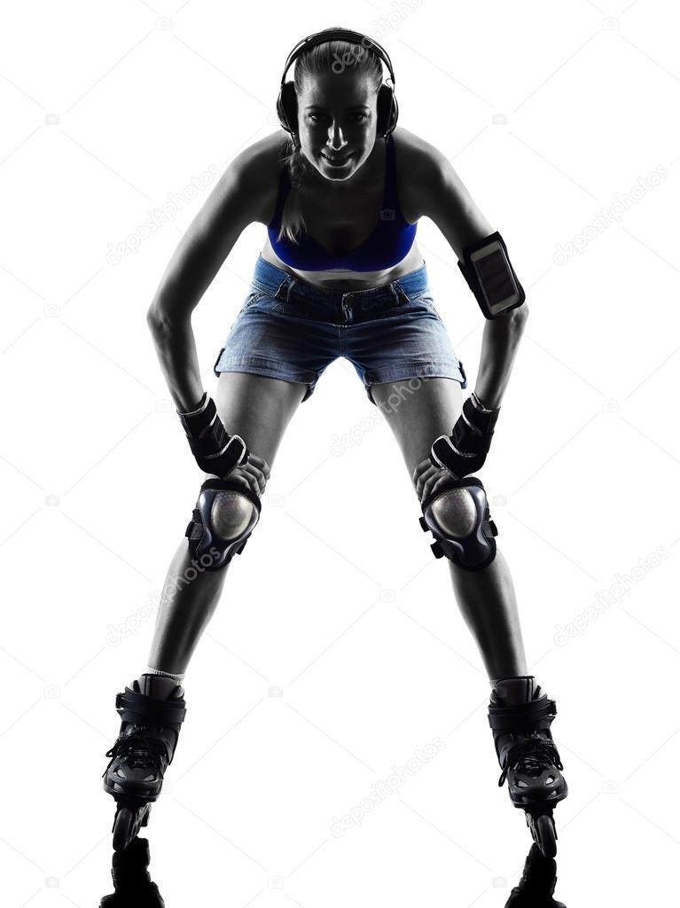 woman in roller skates  silhouette