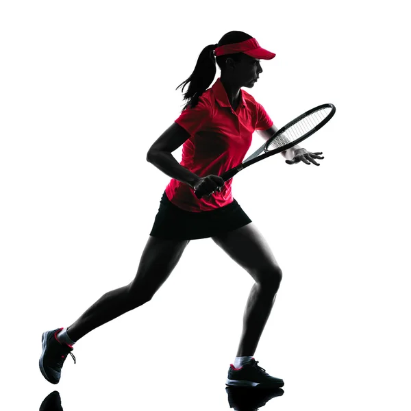 Femme joueuse de tennis tristesse silhouette Images De Stock Libres De Droits