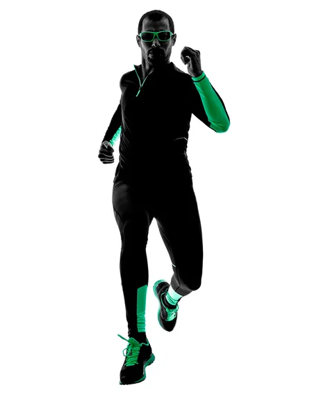 Man loper uitgevoerd joggen jogger silhouet — Stockfoto