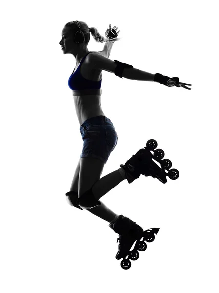 Mujer en silueta de patines —  Fotos de Stock