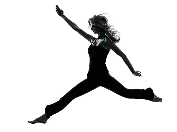 Kadın dansçı dans siluet — Stok fotoğraf