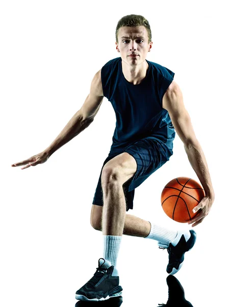 Man basketball player isolated silhouette — Stock Photo, Image