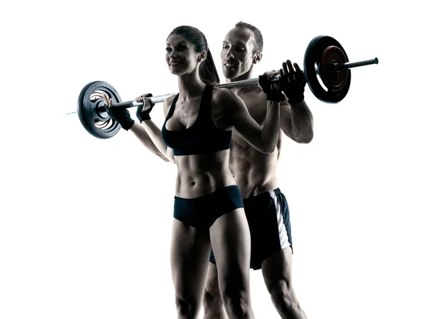 Body buiding couple isolated — Stock Photo, Image