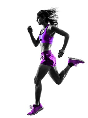 siluet jogging jogging yapan çalışan kadın runner
