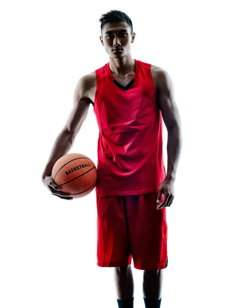 Hombre jugador de baloncesto silueta aislada —  Fotos de Stock