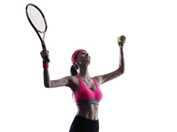 Žena tenisový hráč portrétní siluetou Royalty Free Stock Obrázky