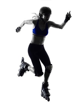 woman in roller skates  silhouette clipart