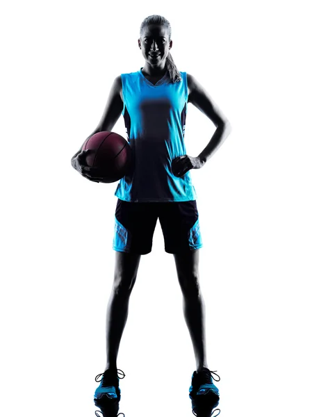 Mujer jugador de baloncesto silueta — Foto de Stock