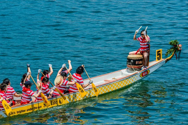 Dragon boats festival course Stanley beach Hong Kong — Photo