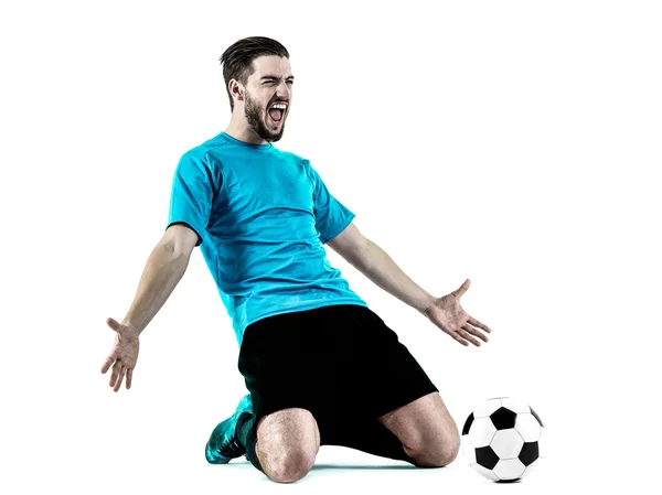 Soccer player Man with ball — Stock Photo, Image