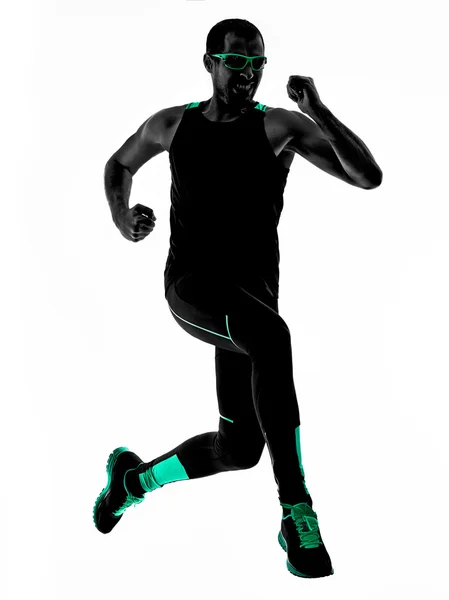 Man joggen in silhouet — Stockfoto