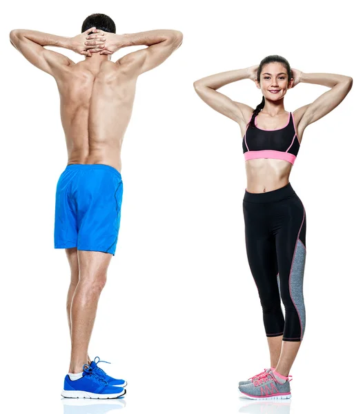 Çift fitness exerciseing — Stok fotoğraf